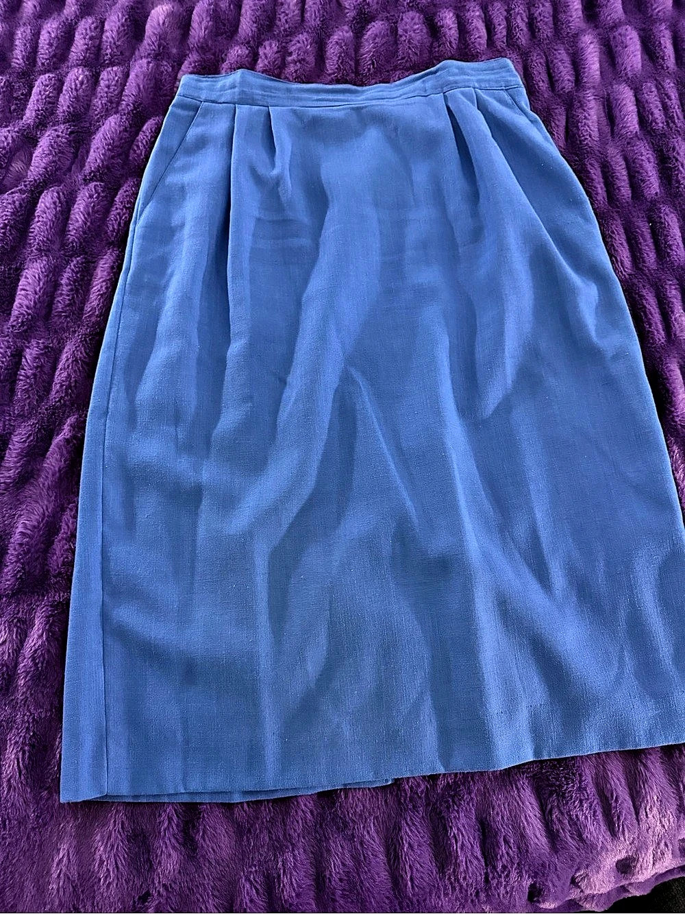 Leslie Fay Midi Skirt in Blue Size 18